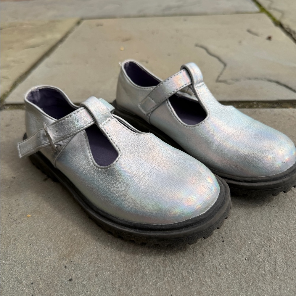Old Navy Iridescent Silver Mary Jane Shoes